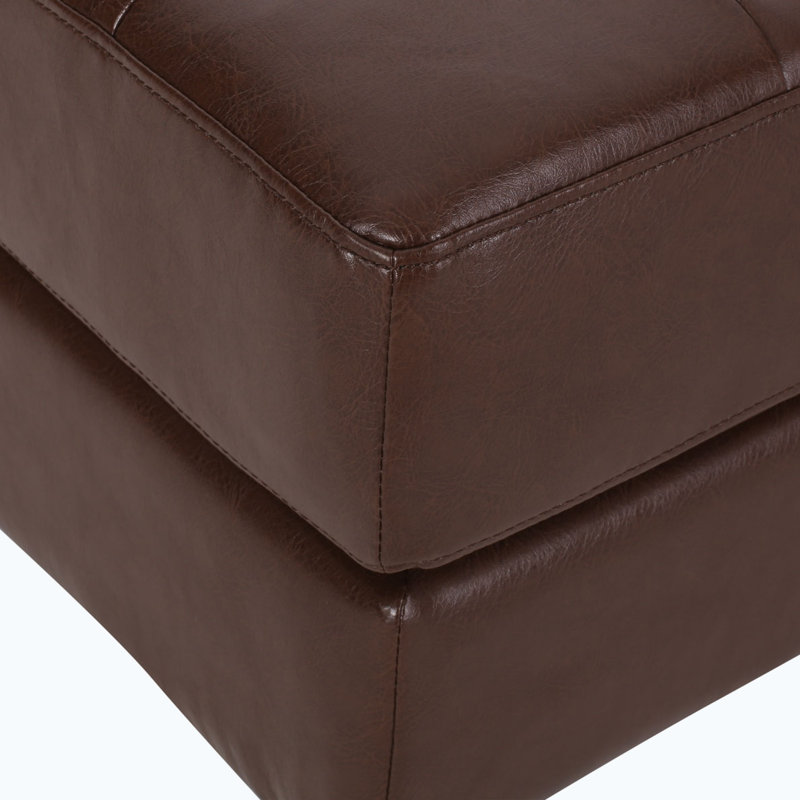 Chaise longue Jakie, Similicuir brun