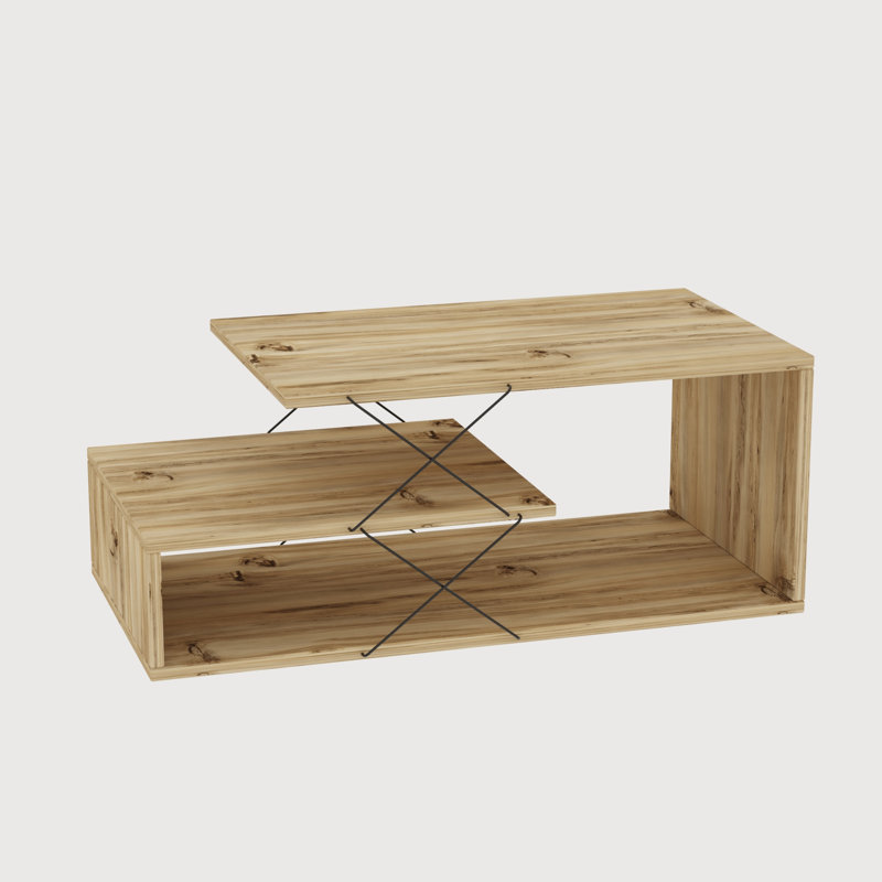 Table basse avec rangement Fesel, Chêne
