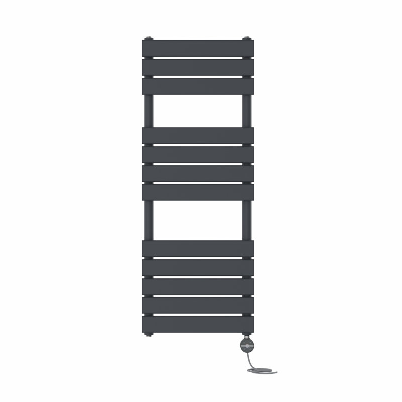 Flat Panel Towel Rail Heated Towel Rails, 120cm H x 45cm W x 6.2cm D, Anthracite