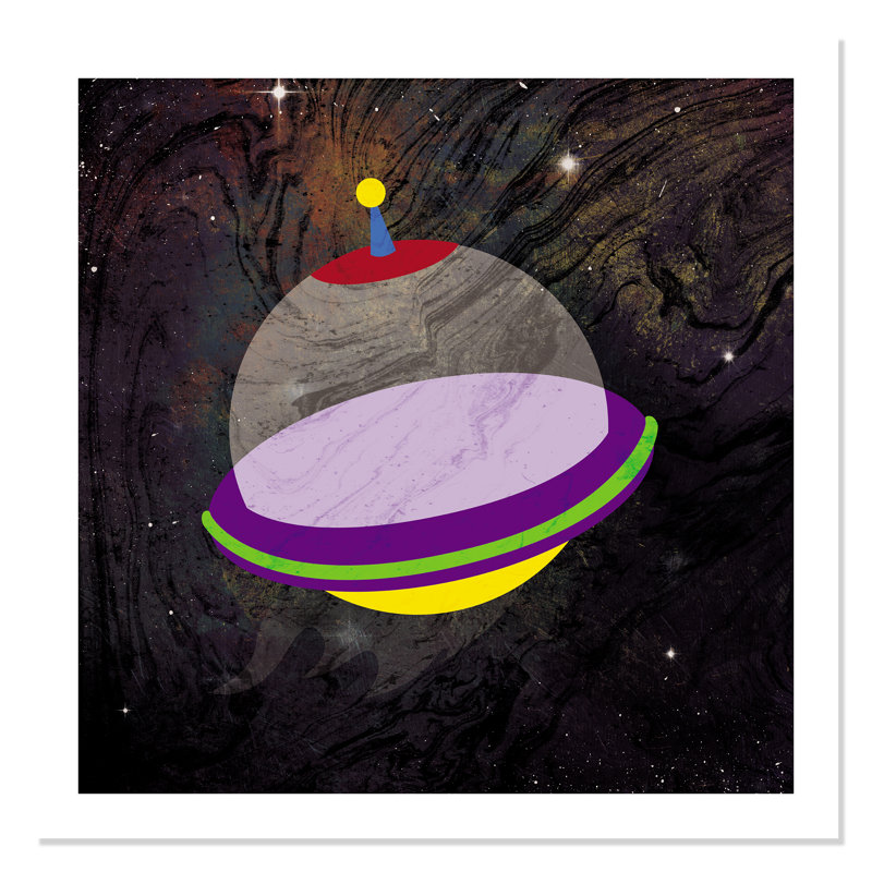 Impression sur papier roulée «Spaceship Adventure Three», H 36 po x l 36 po x P 1 po, Papier