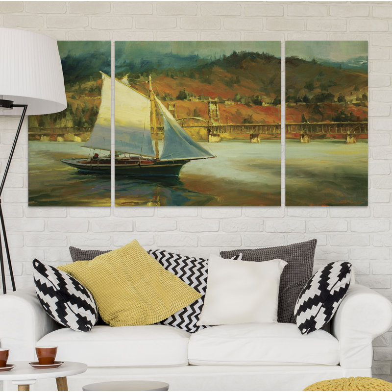 Voile d’automne-ensemble d’impressions sur toile 3 pièces, H 24 po x l 48 po x P 1,5 po