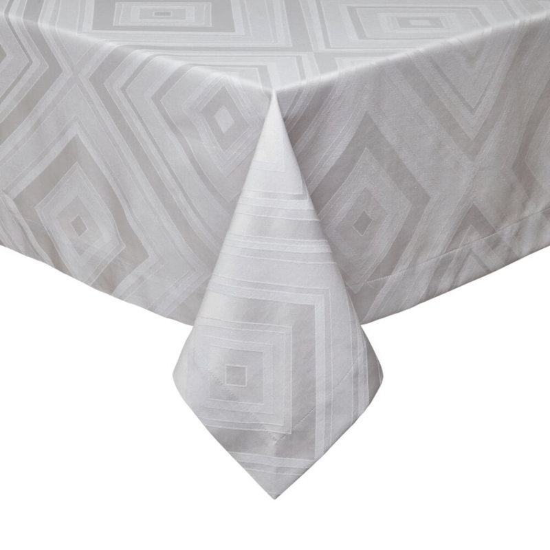 Brussels Geometric Tablecloth, Gray