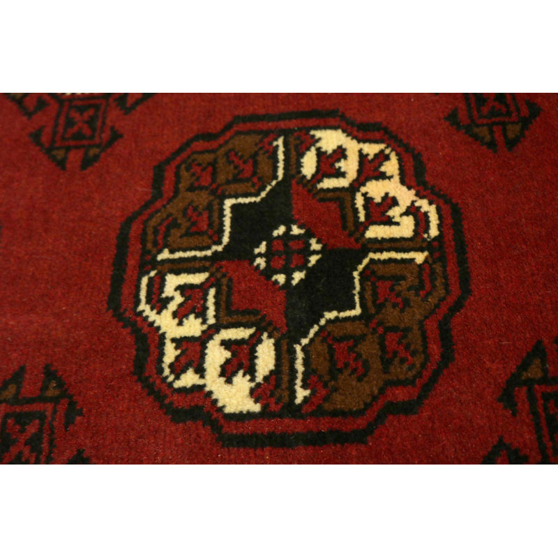 Tapis de couloir unique en laine noué à la main nouvel âge rouge 2 pi 5 po x 9 pi 8 po Patak