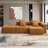 Shaped Modular Sectional Sofa, Minimalist Corduroy Floor Couch Set, Convertible Foam-Filled Cloud Compressed Couch For Living Room, 3 PC Free Combination, No Assembly Required-1952724503