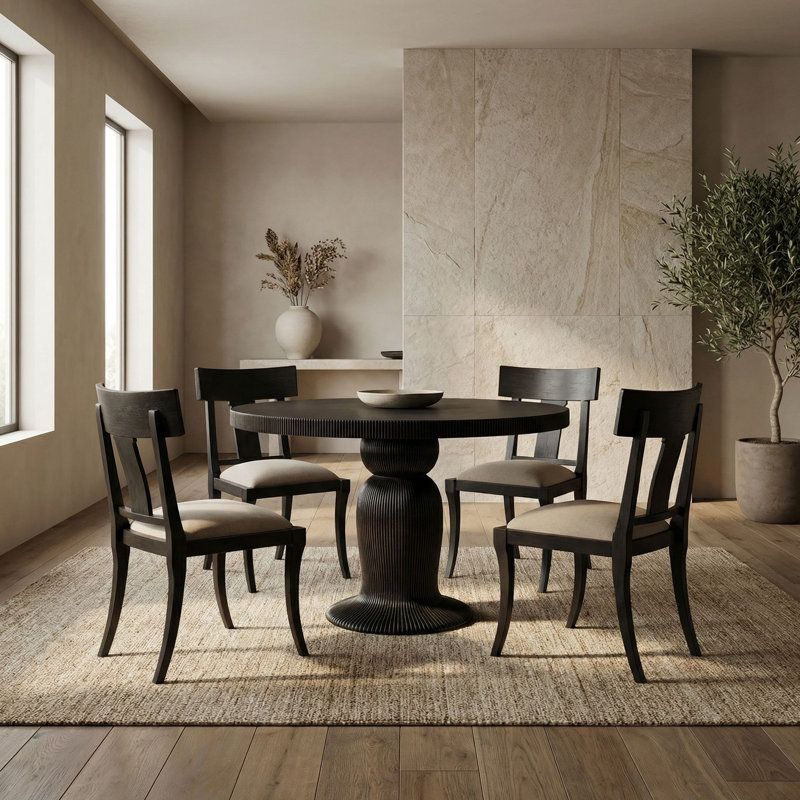 Portobello Round Mahogany Wood Dining Table
