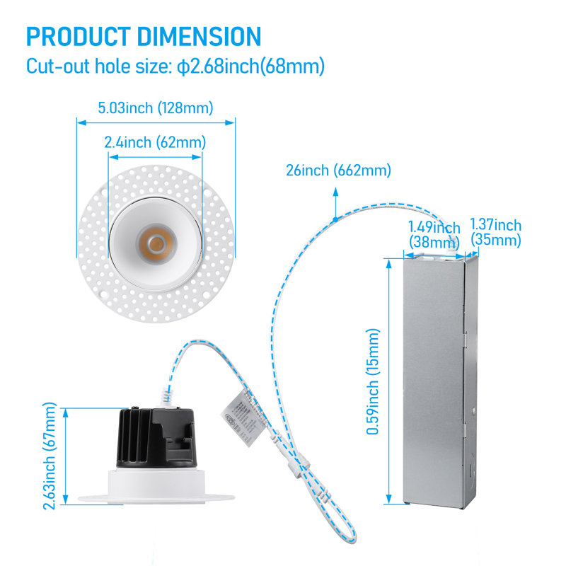 2" Selectable CCT IC LED Recessed Lighting Kit