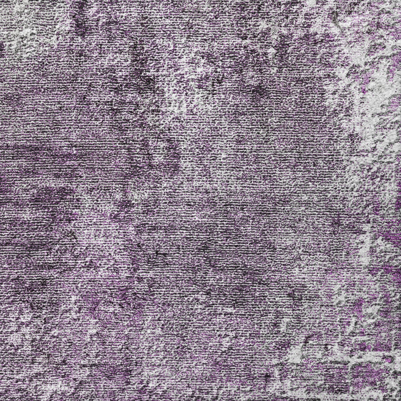 Tapis à poil long de qualité supérieure lavable à la machine ADS718, Aubergine, 10 pi x 14 pi
