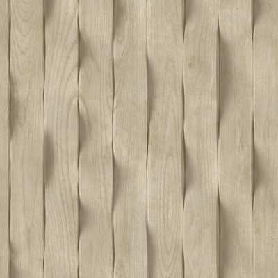 Papier peint à lattes en bois ondulé