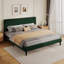 Tête de lit et pied de lit en velours avec revêtement matelassé-2075244563-2075244564