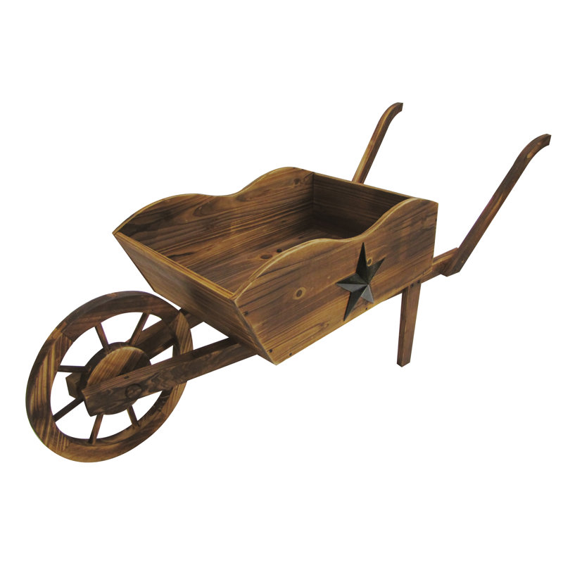 Pot de fleurs brouette pin Ardoin