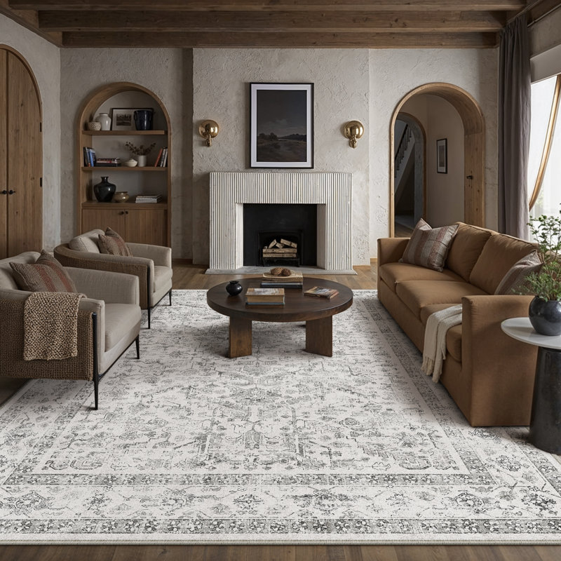 Tapis gris Lorena, Tapis de couloir 2 pi 3 po x 7 pi 6 po
