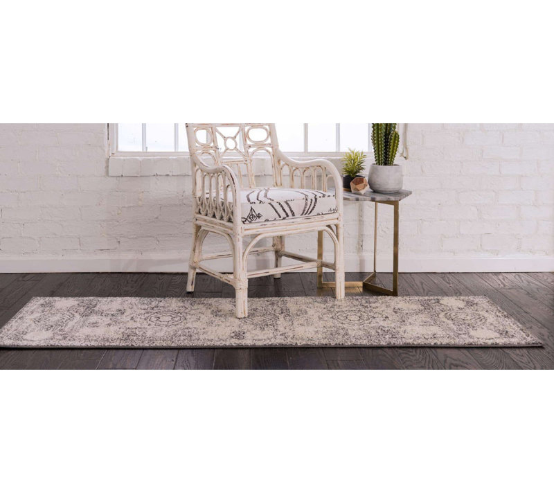 Tapis traditionnel Vienna couleur étain, Tapis de couloir 2 pi x 8 pi 8 po