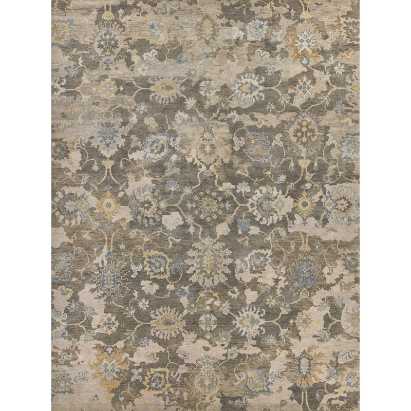 Essex Wool Damask Area Rug, Rectangle 8' x 10'