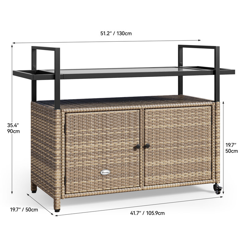 Wicker Rattan Kitchen Island