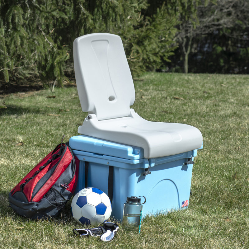 Step2 Flip Seat - Foldable, Portable Seat Stays in Place on Pool Edges, Tailgates, White