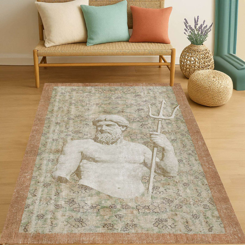 Neptune's Trident Distressed Area Rug