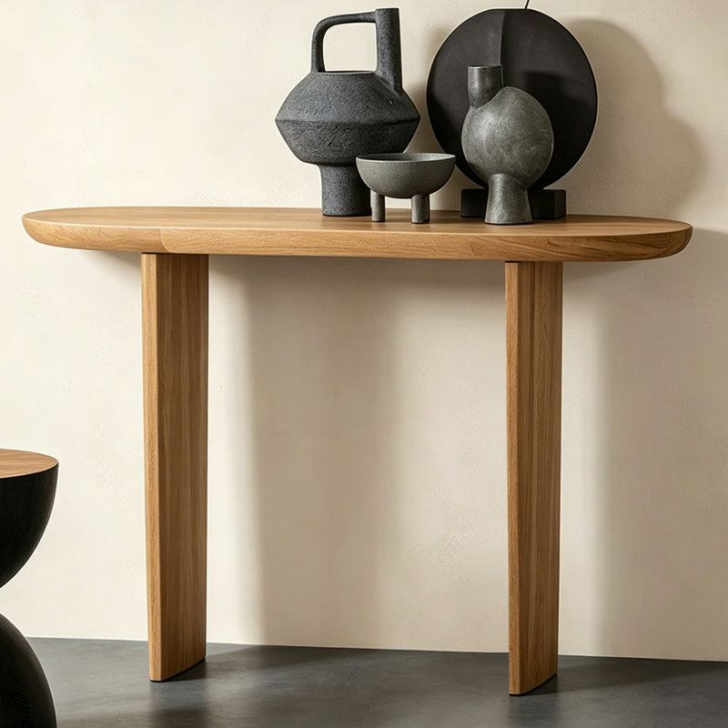 Console américaine simple et moderne, H 29,5 po x l 39,4 po x P 11,8 po, Bois naturel