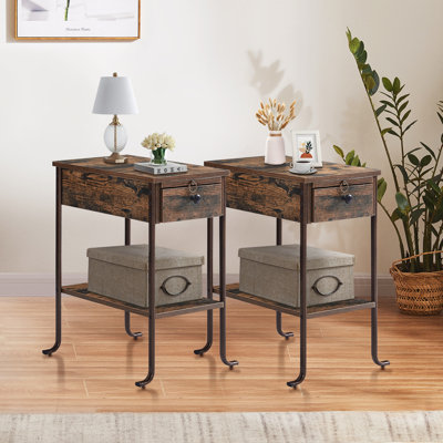 Tray Top End Table Set with Storage