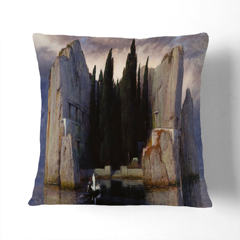 The Isle Of The Dead Vol.2 Square Throw Cushion, 55cm H x 55cm W x 20cm D, Stone