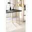 Contemporary Desk With Faux Marble On Top USB & Power Outlet, Gold/Black