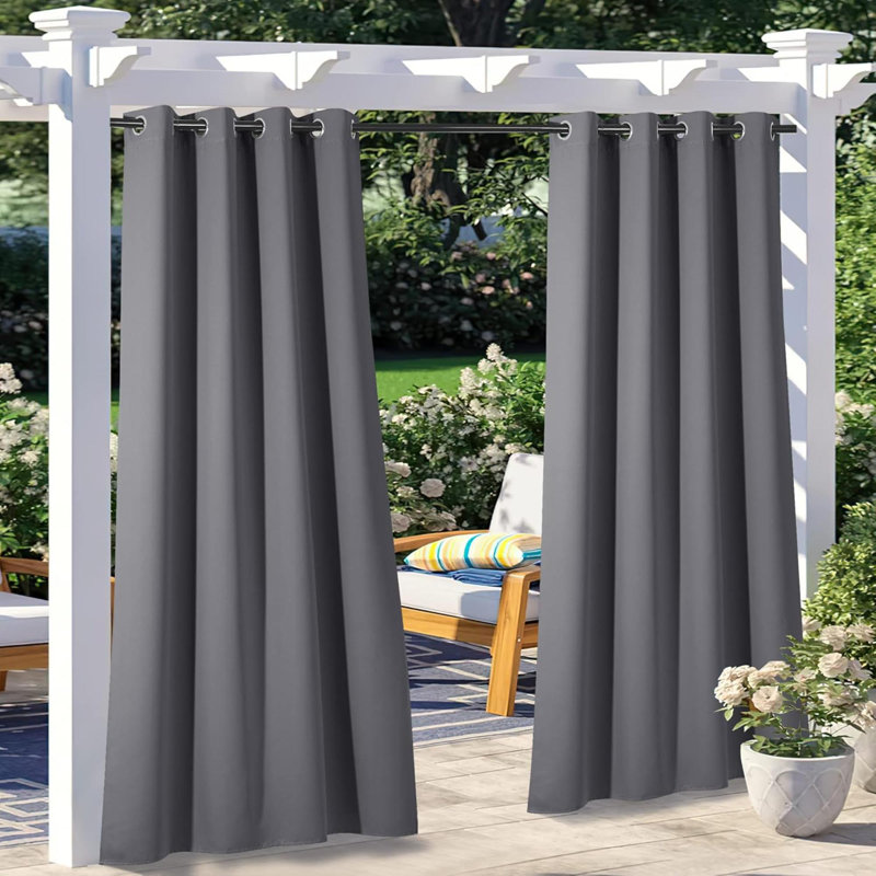 Outdoor Curtains Windproof Weatherproof Porch Curtains Premium Thick Outdoor Privacy Grommet Top Panels For Patio Gazebo And Pergola 1 Panel