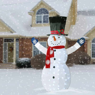 72in. Snowman with White LED Lights
