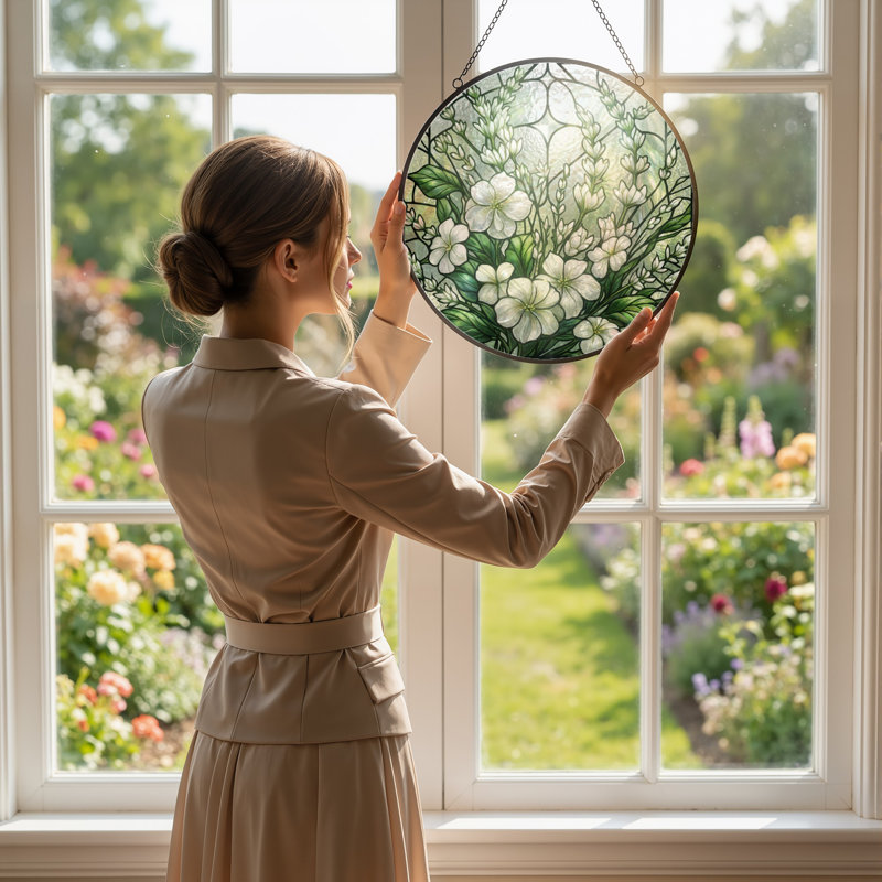 Panneau de vitrail de jardin 12 "H 12", H 12 po x l 12 po