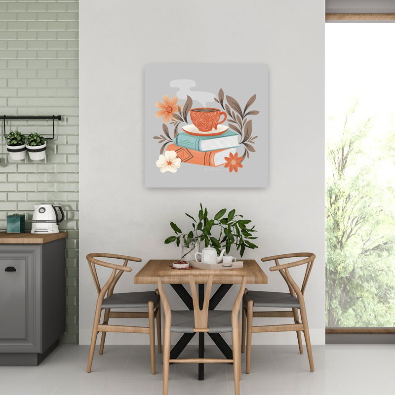 Modern Blend Viii With Blue Book Art, 32" H x 32" W