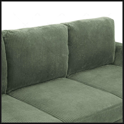Savannah Modular Corduroy Sectional Sofa With Ottoman, Soft Textured Upholstery And Customizable Layouts For Modern Comfort