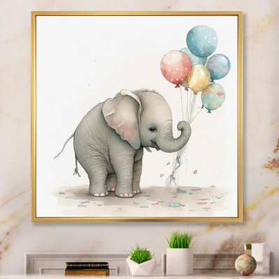 Nursery Adorable Elephant - reproduction sur toile
