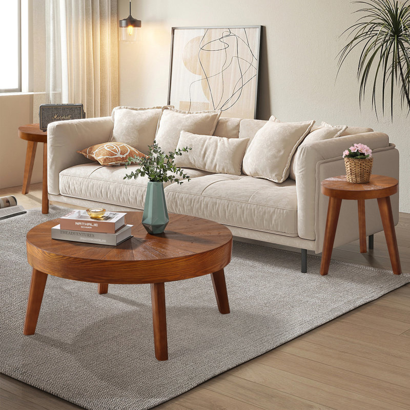 Keteria 3-Piece Living Room Table Set, Brown