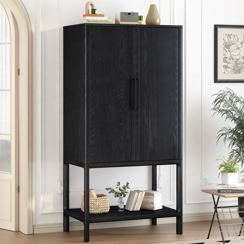 Armoire sophistiquée avec plusieurs fonctions de rangement, Noir