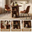Ensemble de table de salle à manger 31,5 "/ 47" en bois avec tablette de rangement semi-ouverte, comprenant 2 à 4 chaises rembourrées en tissu-1433461884-1433461886