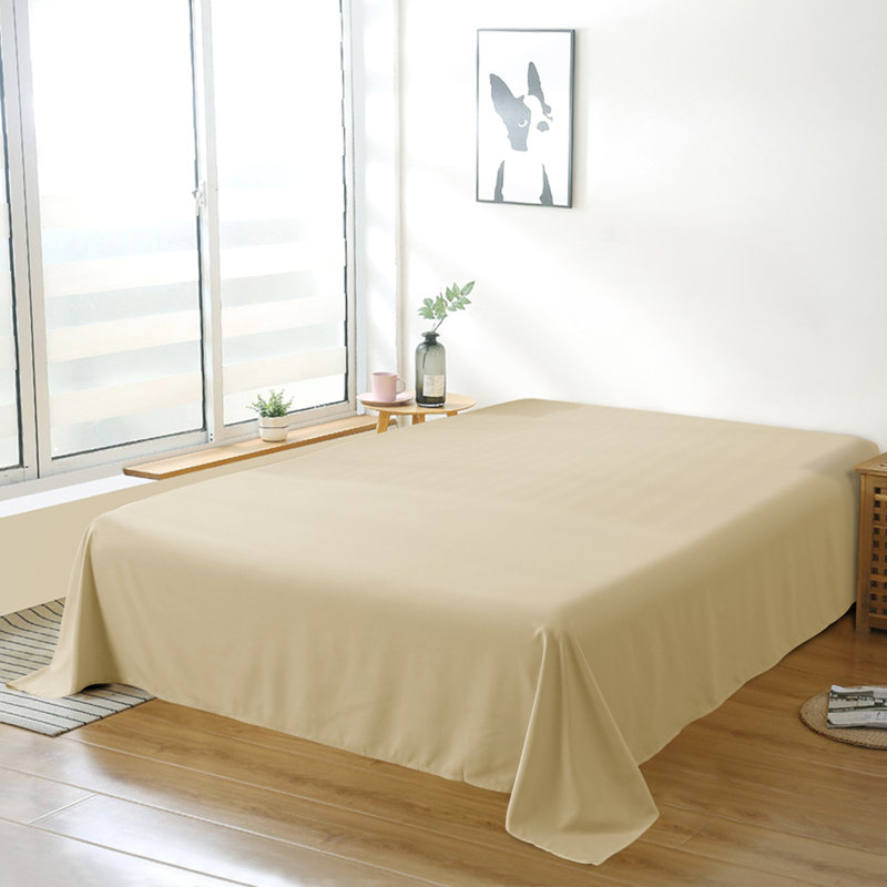 Drap plat en microfibre , Kaki, Drap plat de taille double