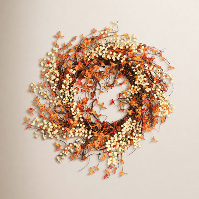 24" Handcrafted Berry, Twig Thanksgiving Wreath