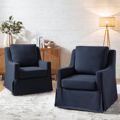 Wimberly 29.5" W Polyester Swivel Rocking Armchair (Set of 2) 