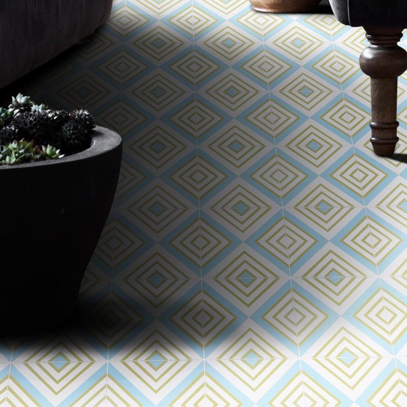 Mazagan 8" x 8" Cement Patterned Wall & Floor Tile