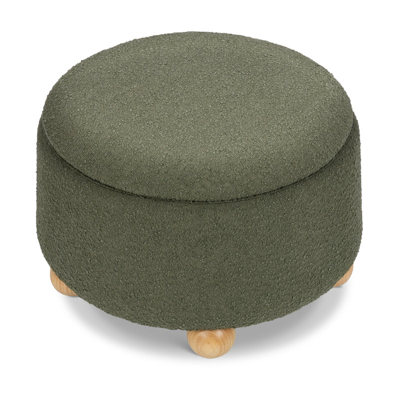 Tuffet Ottoman, Olive Boucle