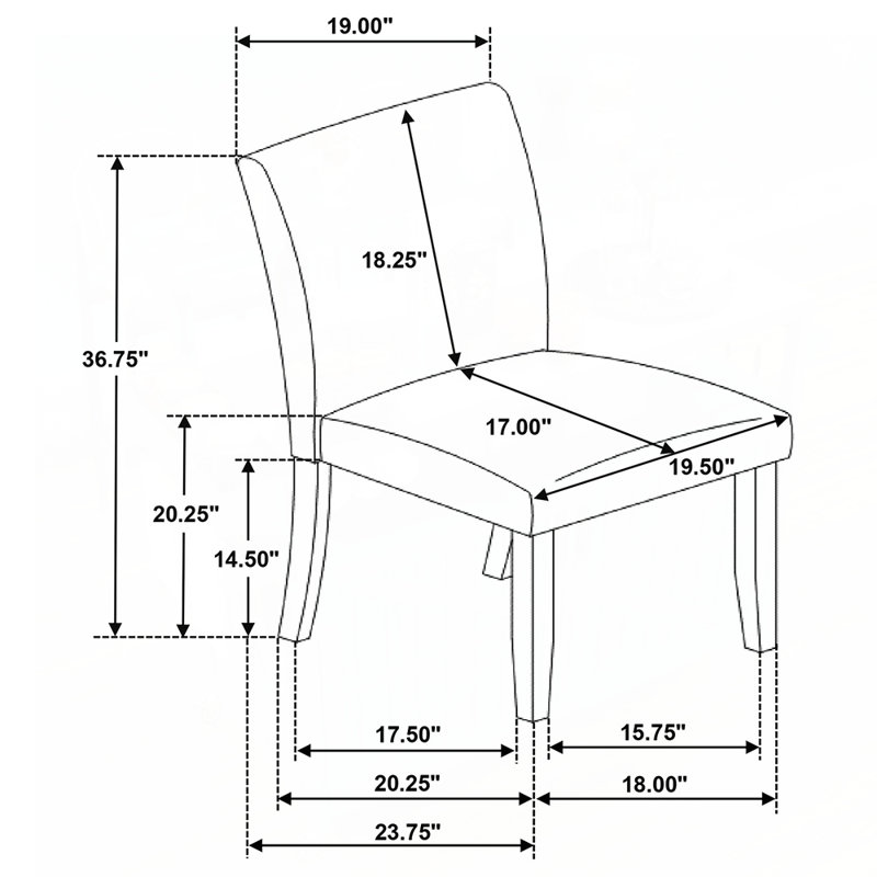 Ensemble de 2 chaises de salle à manger rembourrées, revêtement luxueux, dossier courbé, pieds en bois brun riche, durable et confortable