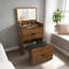 Bureau de coiffeuse 3 en 1 avec miroir éclairé et tabouret, coiffeuse à plateau rabattable, rangement compact-792553
