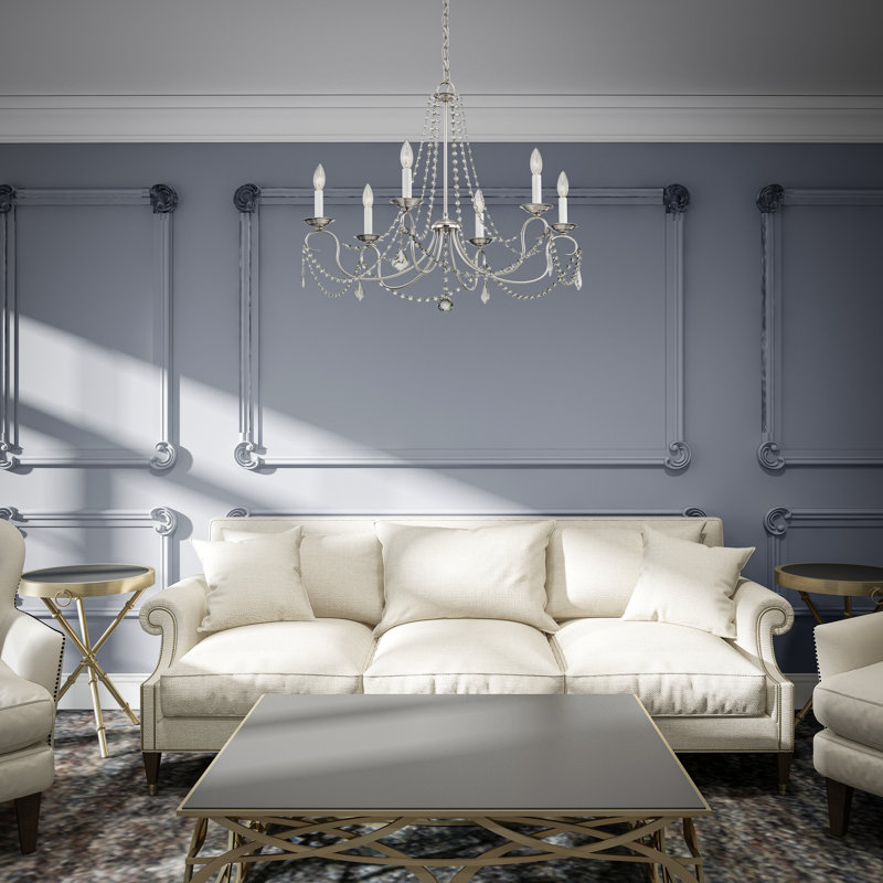 Fabio 6 - Light Dimmable Classic / Traditional Chandelier, Brushed Nickel