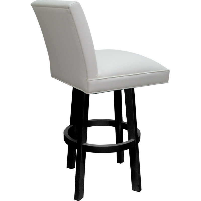 Swivel Wood Bar Stool - 30" Seat Height, Noir, Blanc