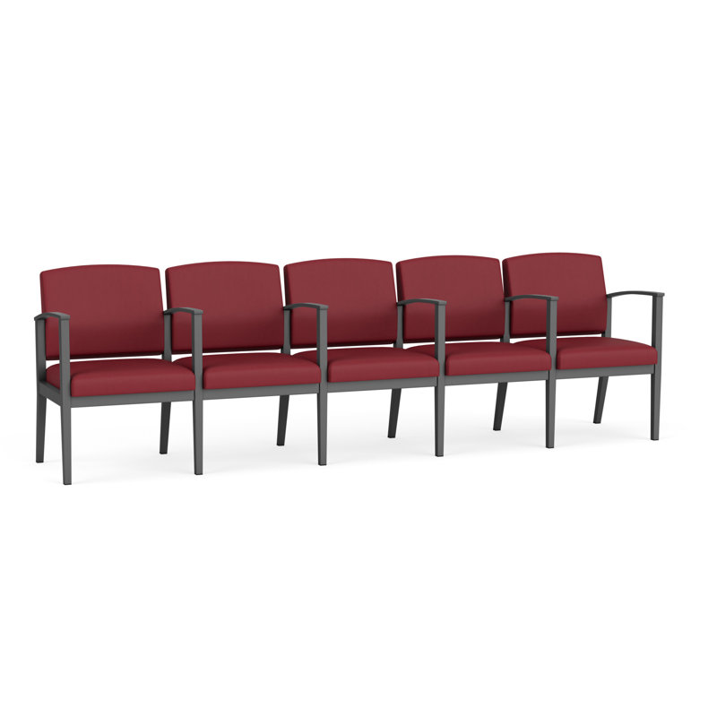Structure en métal à 5 sièges Amherst, Gris anthracite, Vinyle Patriot Plus Bordeaux