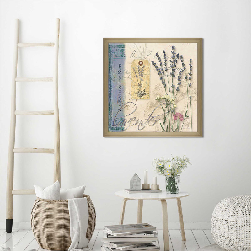 Lavande (carré) par Carol Robinson, reproduction, H 25,5 po x l 25,5 po x P 1 po, Encadrement champagne
