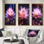 «Light Coming Through Pink Lotus», 3 pièces sur toile-660870684-660870678