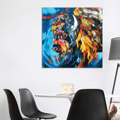 Buffalo 1 Piece Wrapped Canvas Painting