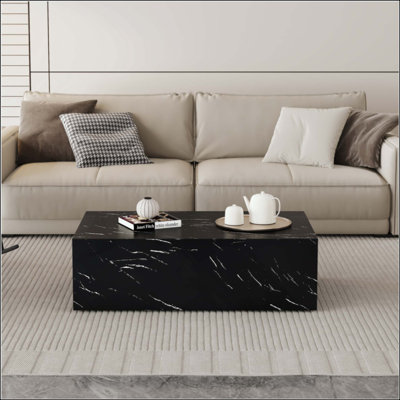Marble Texture MDF Coffee Table - Luxurious Design, Perfect Living Room Accent.Fashion Texture Design Coffee Table, Suitable For Various Situations And Scenes