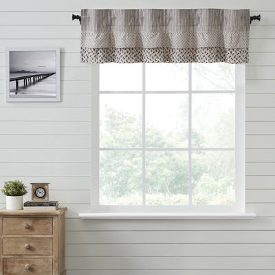 Cantonnière en coton taupe clair Bahari