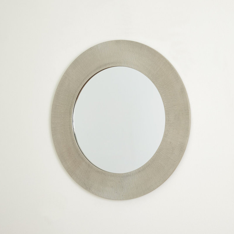 Radiating Round Aluminum Mirror, 30" x 30", Nickel