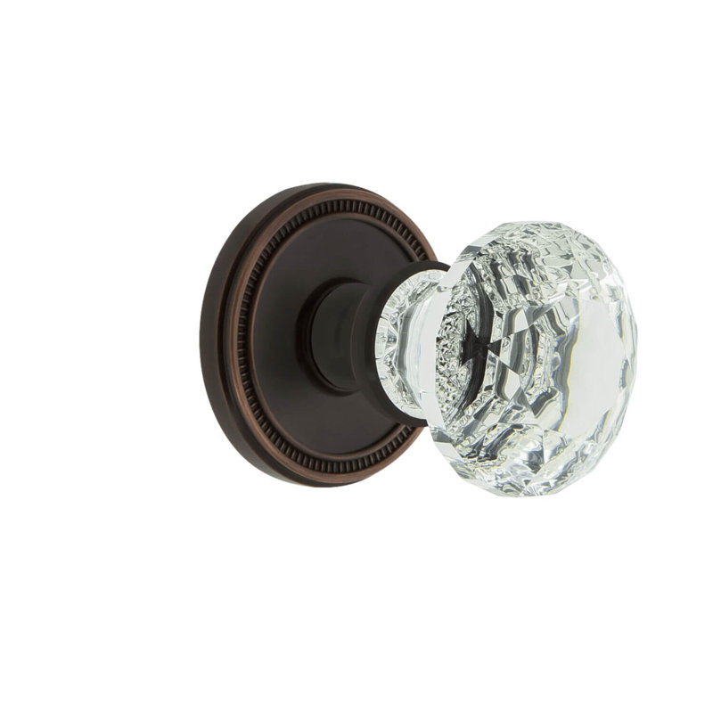 Rosette Grandeur Soleil avec poignée en cristal brillant, Bronze éternel